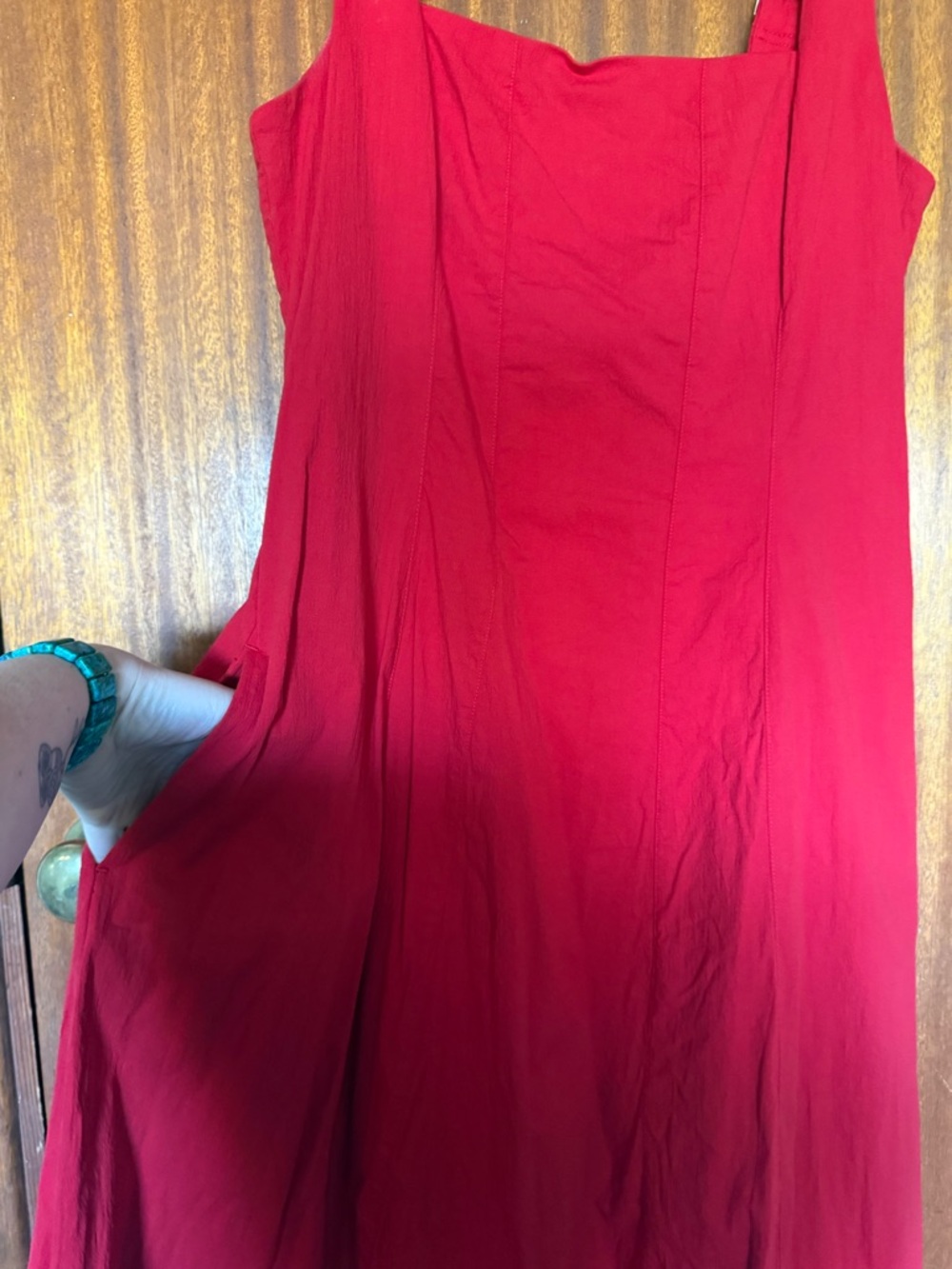 Abercrombie & Fitch Red Sleeveless Fit-and-Flare Dress - Picture 2 of 5